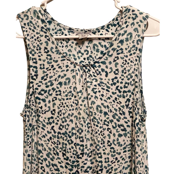 Tommy Bahama Sleeveless Sundress Beach Cover Up White and Green Leopard Spots - Picture 4 of 7